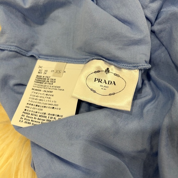 Prada Size XS Blue Cotton Crew Neck T-Shirt - Picture 7 of 10